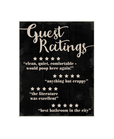 Shop Stupell Industries Guest Rating Five Star Bathroom Black Funny Word Design Wall Plaque Art, 13" X 19" In Multi-color