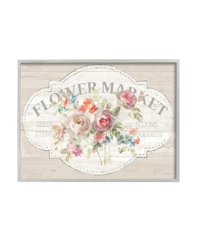 Shop Stupell Industries Retro Flower Market Sign Gray Farmhouse Rustic Framed Giclee Texturized Art, 16" X 20" In Multi-color