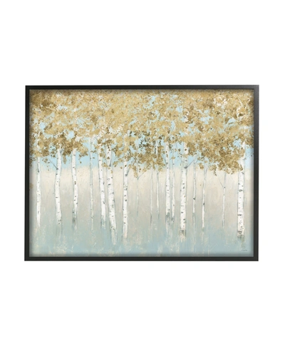 Shop Stupell Industries Abstract Gold-tone Tree Landscape Painting Black Framed Giclee Texturized Art, 16" X 20" In Multi-color