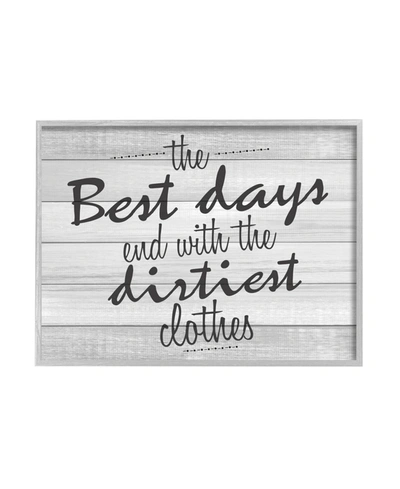 Shop Stupell Industries Best Days Inspirational Bathroom Laundry Black And White Design Gray Farmhouse Rustic Framed Giclee  In Multi-color