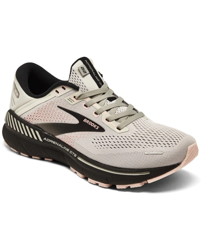 Shop Brooks Women's Adrenaline Gts 22 Running Sneakers From Finish Line In Gray/rose/tawny