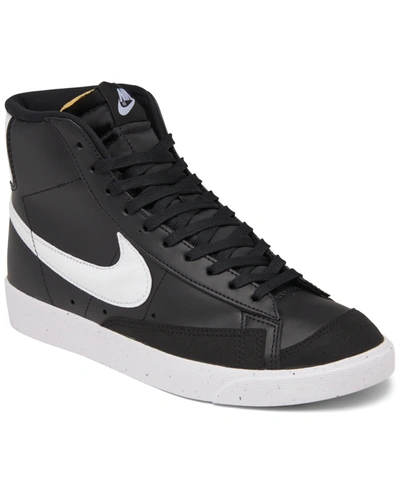 Shop Nike Women's Blazer Mid 77 Next Nature Casual Sneakers From Finish Line In Black/white