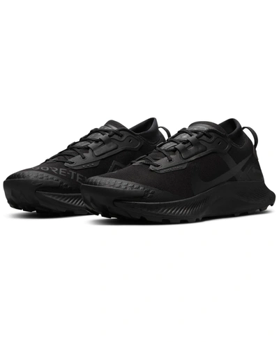 Shop Nike Men's Pegasus Trail 3 Gore-tex Trail Running Sneakers From Finish Line In Black/dark Smoke Gray/iro