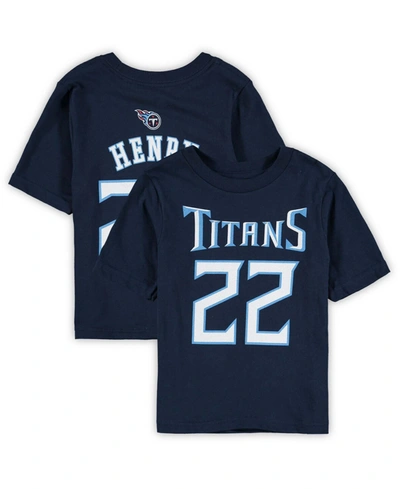 Outerstuff Toddler Boys And Girls Derrick Henry Navy Tennessee Titans Mainliner Player Name And Number T-shirt In Navy