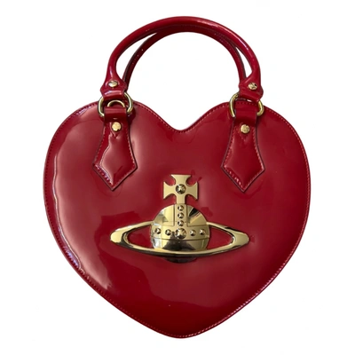 Pre-owned Chancery Heart Vegan Leather Handbag In Red