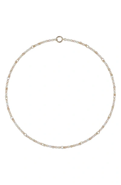 Shop Spinelli Kilcollin Two-tone Gravity Chain Necklace In 18k Yellow Gold/ Silver