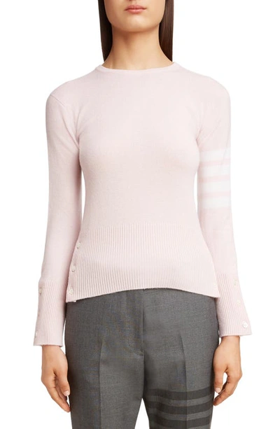 Shop Thom Browne 4-bar Cashmere Sweater In Light Pink