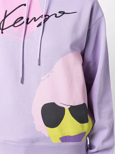 Shop Kenzo Logo-print Hoodie In Purple