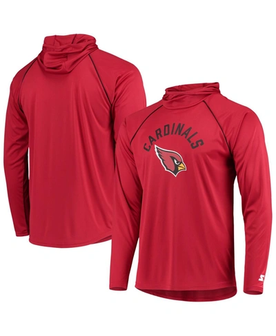 Shop Starter Men's  Cardinal Arizona Cardinals Raglan Long Sleeve Hoodie T-shirt