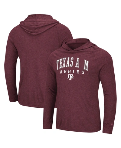Shop Colosseum Men's  Heathered Maroon Texas A&m Aggies Campus Long Sleeve Hooded T-shirt