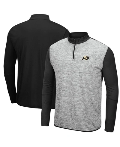 Shop Colosseum Men's  Heathered Gray, Black Colorado Buffaloes Prospect Quarter-zip Jacket In Heathered Gray/black