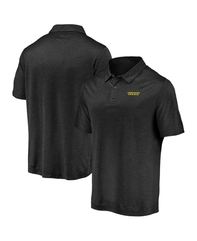 Shop Fanatics Men's  Black Oregon Ducks Primary Logo Striated Polo Shirt