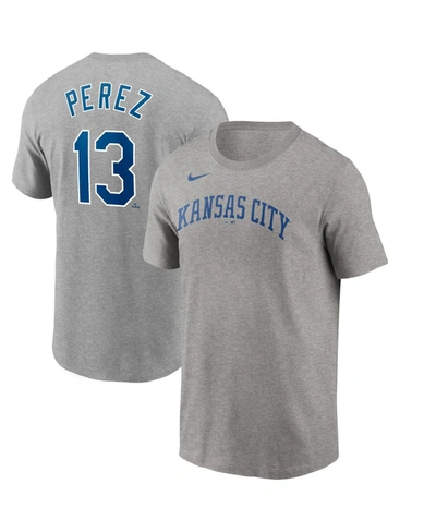 Shop Nike Men's  Gray Salvador Perez Kansas City Royals 2022 Name & Number T-shirt