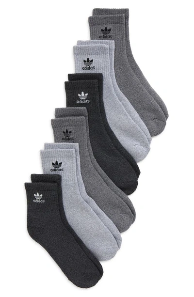 Shop Adidas Originals Originals Trefoil Assorted 6-pack Socks In Grey/white/light Onix/blk