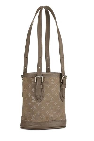 Pre-owned Louis Vuitton Brown Monogram Satin Micro Mini Bucket Bag