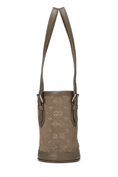 Pre-owned Louis Vuitton Brown Monogram Satin Micro Mini Bucket Bag