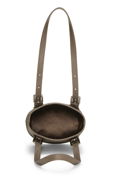 Pre-owned Louis Vuitton Brown Monogram Satin Micro Mini Bucket Bag