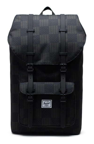Shop Herschel Supply Co Little America Backpack In Black Checkered Textile