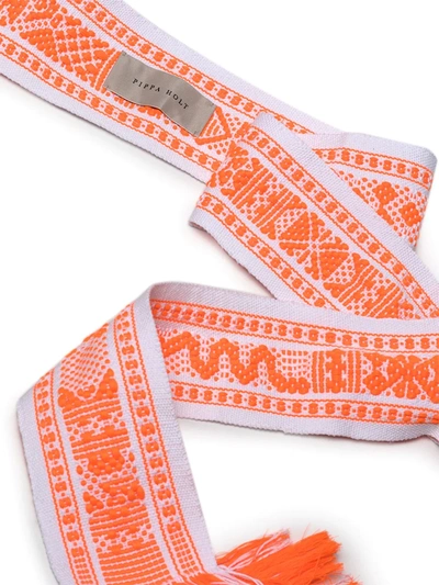Pippa Holt Embroidered-design Belt In Orange
