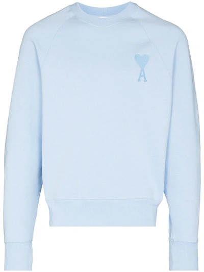 Shop Ami Alexandre Mattiussi Ami De Coeur Sweatshirt In Blue