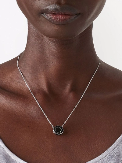 Shop Marc Jacobs The Medallion Pendant Necklace In Black