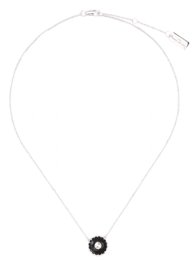 Shop Marc Jacobs The Medallion Pendant Necklace In Black