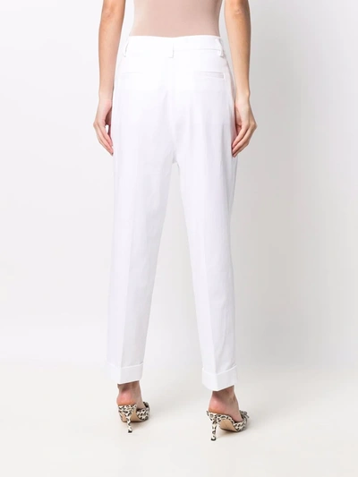 Shop P.a.r.o.s.h High-waisted Tailored Trousers In White