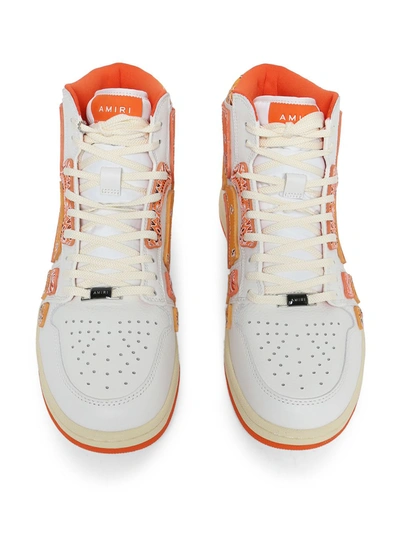 Shop Amiri Bandana Print Skel Top Hi Sneaker Orange