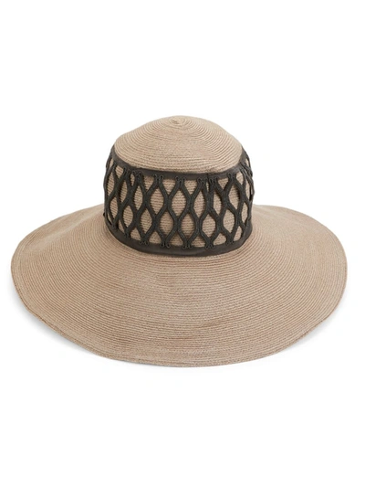 Shop Brunello Cucinelli Women's Woven Wide-brim Straw Hat In Rustic Taupe