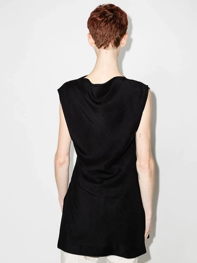 Shop St Agni Split Hem Shift Top In Black