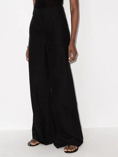 Shop St Agni Amo Wide-leg Trousers In Black