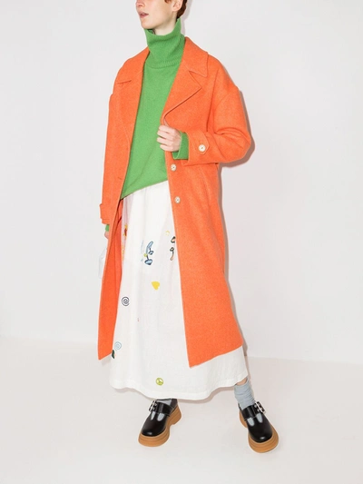 Shop Mira Mikati Cornwall Single Breasted Coat In Orange