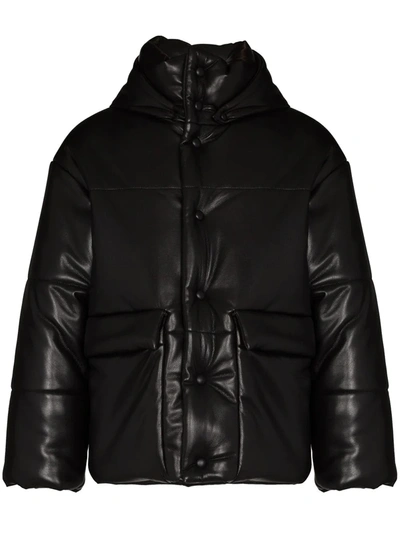 Shop Nanushka Hooded Padded Jacket In Black