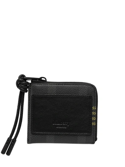 Shop Mulberry Checked Zipped Wallet In Black