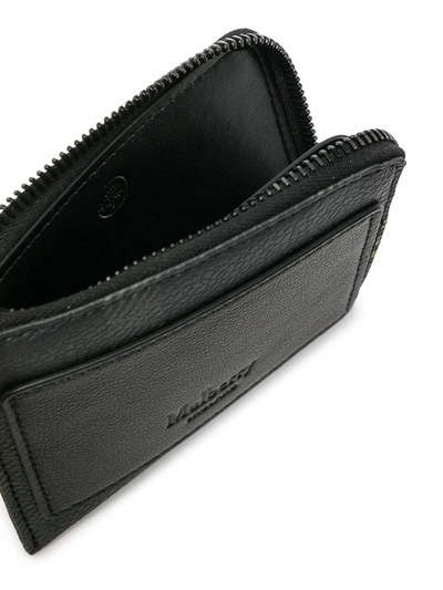 Shop Mulberry Checked Zipped Wallet In Black