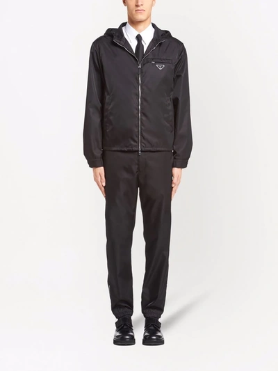 Prada Technical Cotton Blouson Jacket In Black