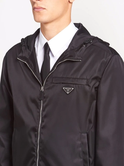 Prada Technical Cotton Blouson Jacket In Black
