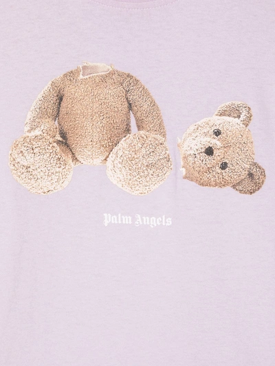 Shop Palm Angels Bear Print T-shirt In Purple