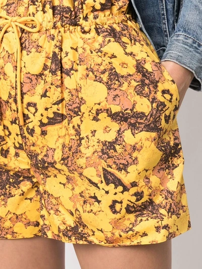 Shop Remain Floral Print Shorts In Yellow