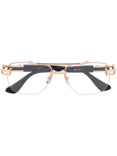 Shop Dita Eyewear Grand-evo Double-bridge Glasses In Pink