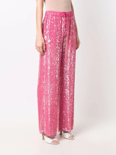 P.a.r.o.s.h Sequined Wide-leg Trousers In Pink