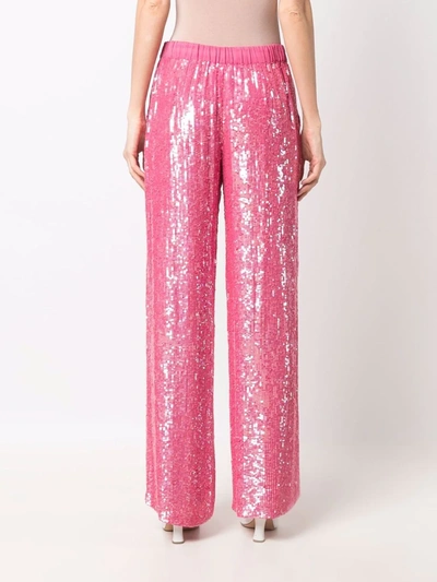 P.a.r.o.s.h Sequined Wide-leg Trousers In Pink