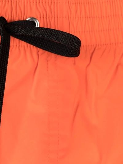 Shop Dsquared2 Icon-print Drawstring Swim Shorts In Orange