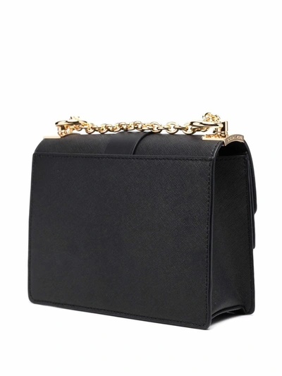 Shop Michael Michael Kors Greenwich Small Saffiano Leather Bag In Black