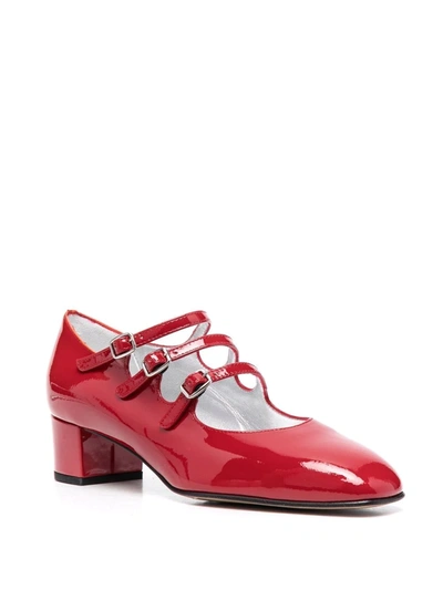 Carel High-shine Side-buckle Pumps In Red