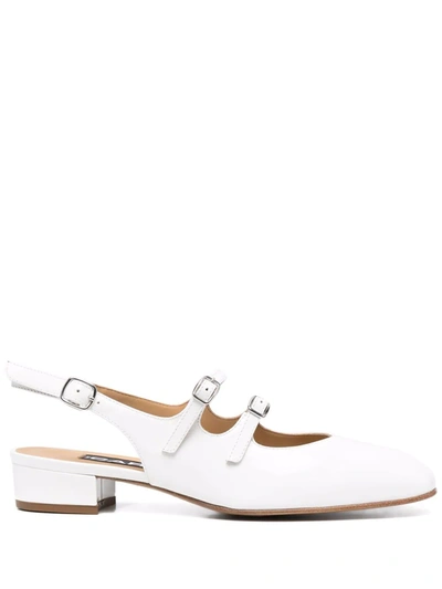 Carel Flate Double Strap Slingback In White
