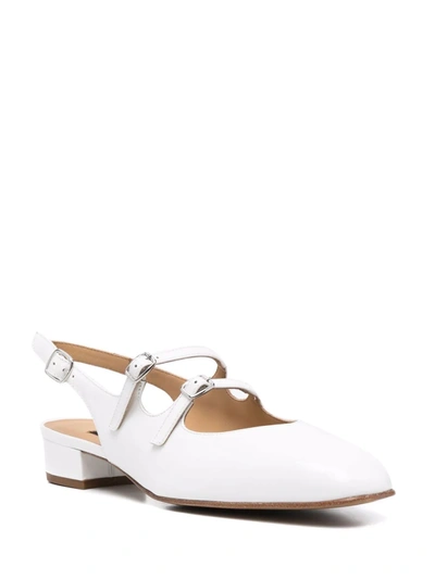 Carel Flate Double Strap Slingback In White
