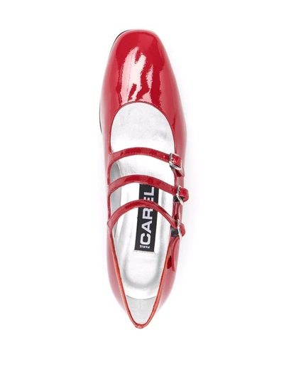 Carel High-shine Side-buckle Pumps In Red