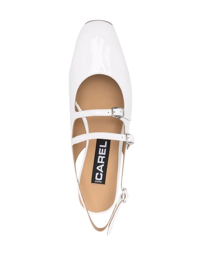 Shop Carel Peche Patent-leather Slingback Pumps In White