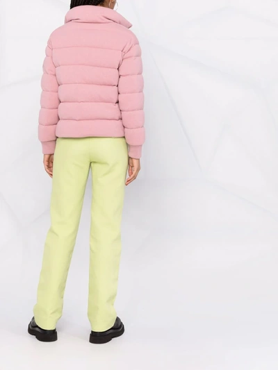 Shop Moncler Cayeux Wool-cashmere Padded Jacket In Pink